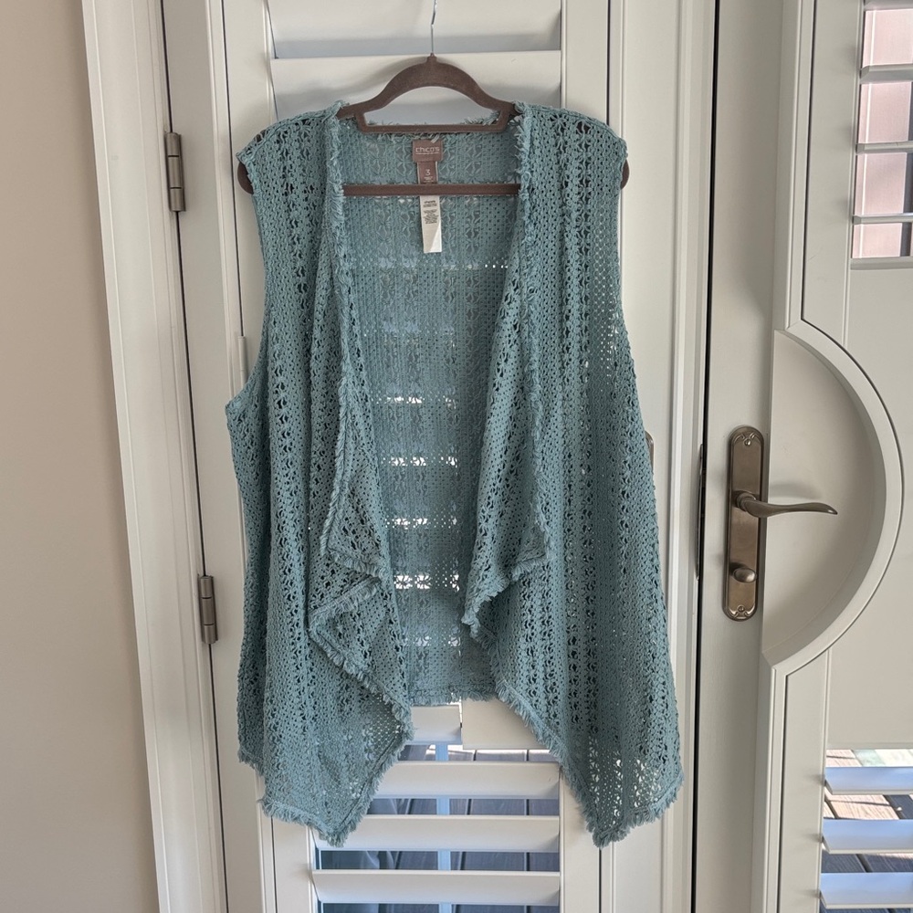 Chicos Crochet Vest